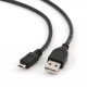 Кабель USB 2.0 Am-microBm GOLD 2A Square connector 0.75m, black