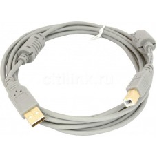 Кабель USB 2.0 Am-Bm 1.8м ферритовый фильтр, серый