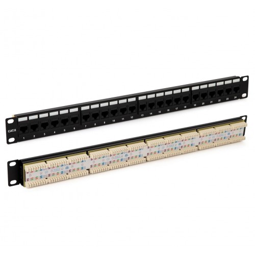 Патч-панель Hyperline 19", 2U, 48 портов RJ-45, категория 6, Dual IDC, ROHS, черный (PP3-19-48-8P8C-C6-110D)