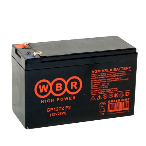 Аккумулятор 12V 7.2Ah WBR GP1272 (151x65x100мм/2.6кг) 