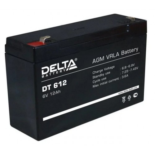 Аккумулятор DELTA DT 612 6V 12Ah (150x50x100мм/1.72кг)