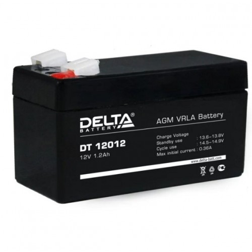 Аккумулятор DELTA DT 12012 12V 1.2Ah (97x44x59мм/0.58кг)