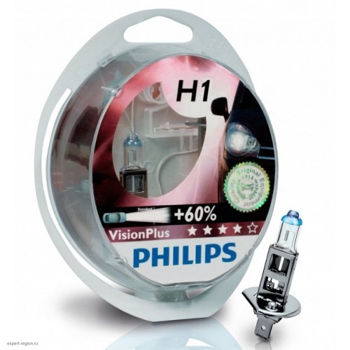 Галогеновая лампа Philips 12 В, H1, 55 Вт, VisionPlus 3250 K