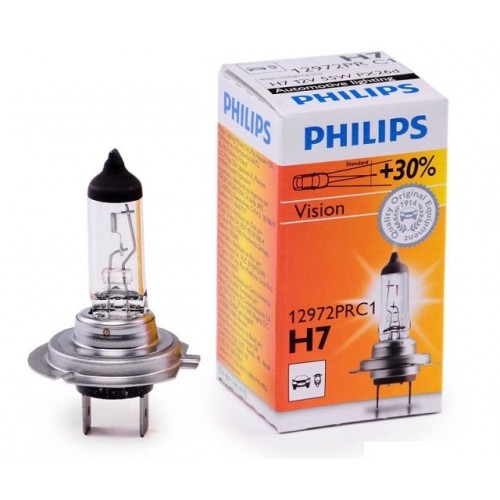 Галогеновая лампа Philips H7 12V- 55W (+30% света) Vision (Premium)