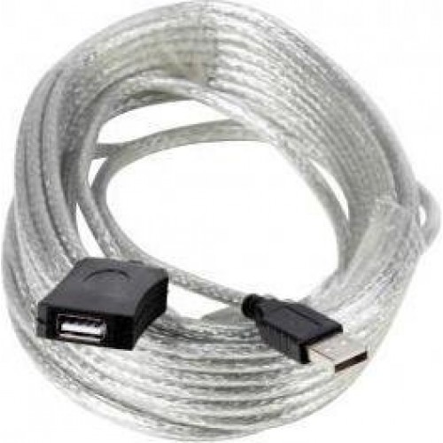Кабель USB 2.0 Am-Af-repeater AOpen, удлинитель активный 10м, белый (ACU82310M)