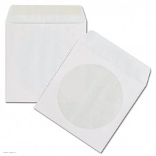 Конверт для CD дисков, белый, (с окном) с клеевым слоем  80г/м2 (25шт/уп)