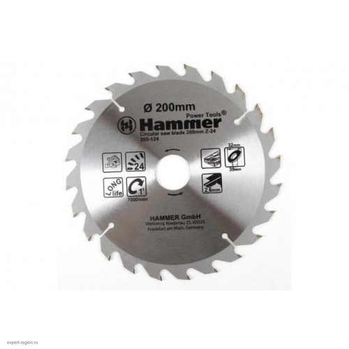 Диск пильный Hammer Flex 205-124 CSB WD 200мм*24*32/30мм  по дереву