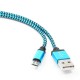 Кабель USB 2.0 Cablexpert AM/microBM 5P, 1м, нейлоновая оплетка, алюминиевые разъемы, синий, пакет (CC-mUSB2bl1m)