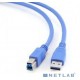 Кабель USB 3.0 Am-Bm  1.8м Gembird Pro, позол.конт., синий, пакет (CCP-USB3-AMBM-6)