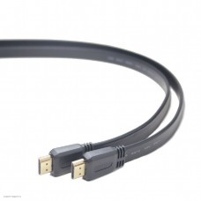 Кабель HDMI 19M-19M  1.8м ver.2.0 Gembird/Cablexpert  плоский кабель, черный, позол.разъемы, экран (CC-HDMI4F-6)