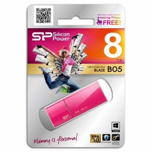 Накопитель USB 3.0 Flash Drive  8Gb Silicon Power Blaze B05 Peach (SP008GBUF3B05V1H)