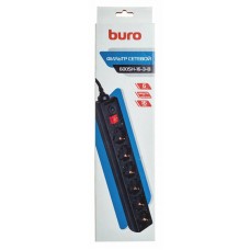 Фильтр сетевой BURO 600SH-16-3-B 3м (6 розеток) черный