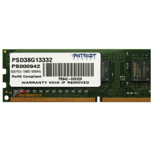 Модуль DIMM DDR3 SDRAM 8192 Mb Patriot 
