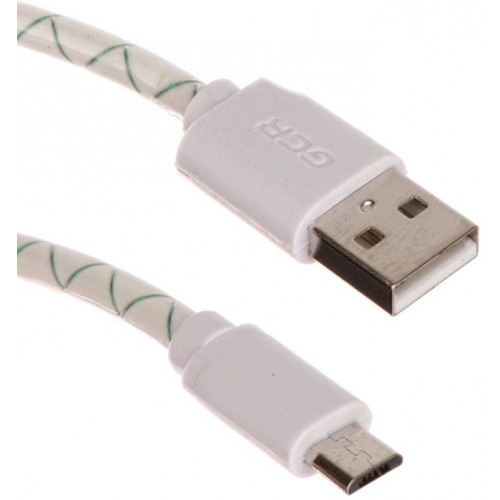 Кабель USB 2.0 Am-microB 5P 2м GreenConnect морозостойкий, бело-зеленый, белые коннекторы (GCR-UA9MCB3-BD-2.0m)