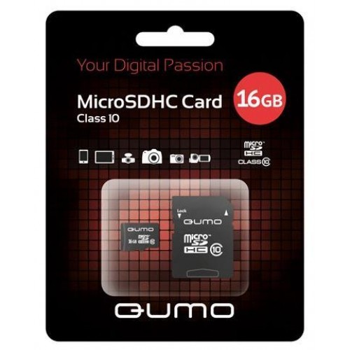Карта памяти microSDHC 16Gb Qumo Class 10 (QM16GMICSDHC10)