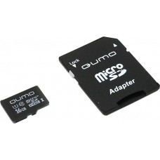Карта памяти microSDHC 16Gb Qumo Class 10 UHS-I + адаптер (QM16GMICSDHC10U1)