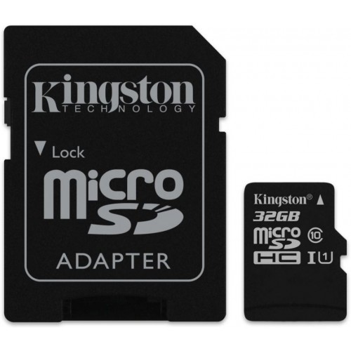 Карта памяти microSDHC 32Gb Kingston Canvas Select Class 10 UHS-I U1+адаптер (SDCS/32GB)