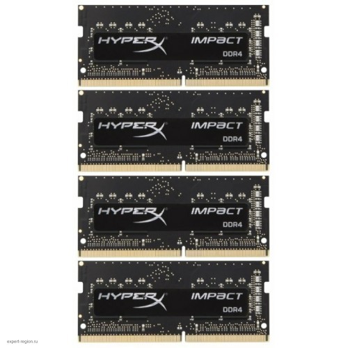 Комплект модулей SODIMM DDR4 SDRAM 4*16384Мb (PC4-19200/2400Mhz/CL14/RTL) Kingston HyperX Impact (HX424S15IBK4/64)