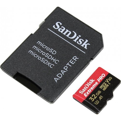 Карта памяти microSDHC 32Gb Sandisk Extreme Pro (Class 10 UHS-I U3 + Adapter) (SDSQXCG-032G-GN6MA)