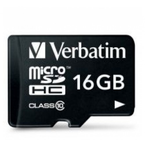 Карта памяти microSDHC 16Gb  Verbatim (Class 10/Adapter) (44082)