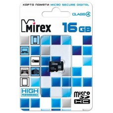 Карта памяти microSDHC 16Gb Mirex (Class 4) (13612-MCROSD16)