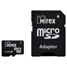 Карта памяти microSDHC Card 16Gb Mirex Class 10 (with Adapter) (13613-AD10SD16)