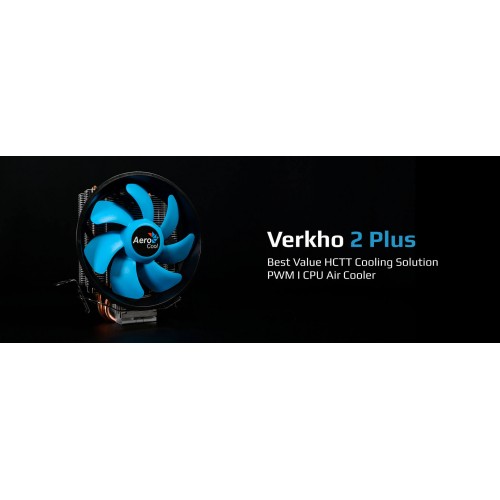 Вентилятор S 1150/1155/1156/AM3+/FM1/FM2/AM4 Aerocool Verkho 2 Plus (Al+Cu/19-26dB/1000-2000rpm/115W)