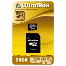 Карта памяти microSDHC Card 32Gb OltraMax Class 10 + Adapter (OM032GCSDHC10)