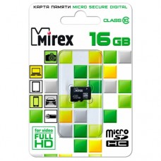 Карта памяти microSDHC 16Gb Mirex (Class 10) (13612-MC10SD16)