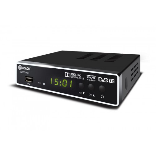 Цифровой эфирный ресивер D-Color DC1501HD DVB-T2 черный
