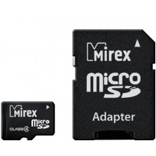 Карта памяти Mirex microSDHC 4Gb Class 4 + адаптер