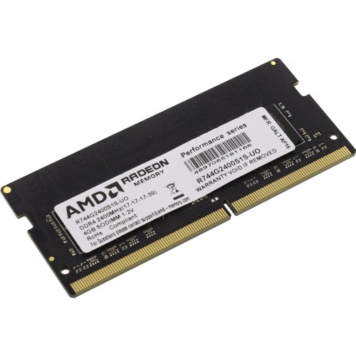 Модуль памяти SODIMM DDR4 SDRAM 4096Мb (PC4-19200, 2400MHz) AMD Radeon R7 CL17 (R744G2400S1S-UO)