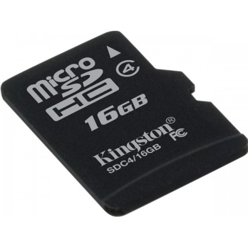 Карта памяти microSD Card16GB Kingston microSDHC Class 4 (SDC4/16GBSP)