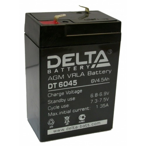 Аккумулятор DELTA DT 6045 6v 4.5Ah (101х70х47мм)