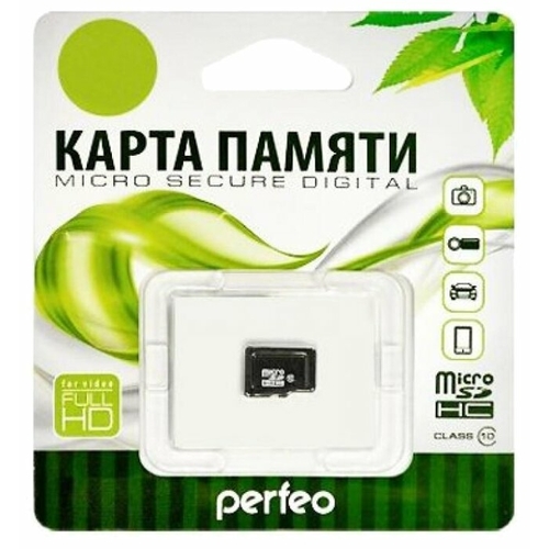 Карта памяти micro SD 8Gb Perfeo Class 10 без адартера