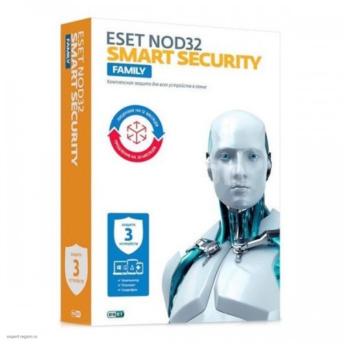 ПО Eset NOD32 Smart Security Family 3 devices 1 year Renewal Box (NOD32-ESM-RN(BOX)-1-3)