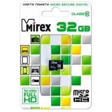 Карта памяти 32Gb MicroSD Mirex Class 10 (13612-MC10SD32)