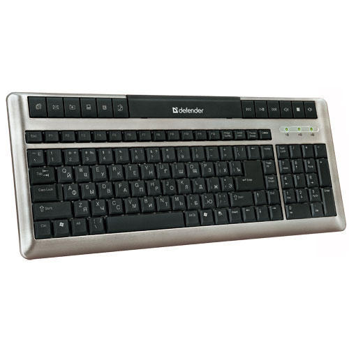 Клавиатура Defender KM-900 B Inox, Aluminium, черн., USB