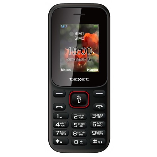 Мобильный телефон texet TM-128 Black Red