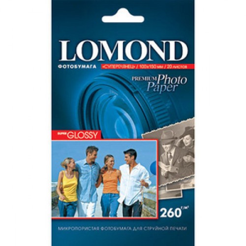 Бумага Lomond для фотопечати 10х15см, 260 г/м2, 20 листов, суперглянцевая (1103102)