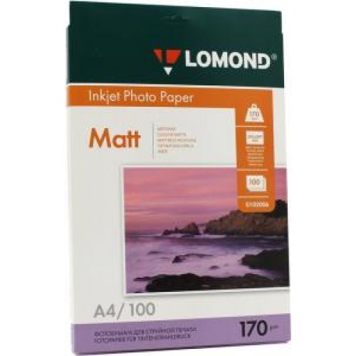 Бумага Lomond для струйной печати А4, 170 г/м2, 25 листов, матовая двусторонняя (0102032)