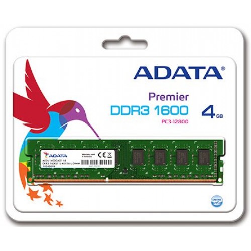Модуль DIMM DDR3 SDRAM 4096 Мb (PC12800, 1600MHz) A-Data (AD3U1600W4G11-B/AD3U1600C4G11-B)