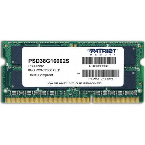 Модуль памяти SODIMM DDR3 SDRAM 8192 Mb Patriot 