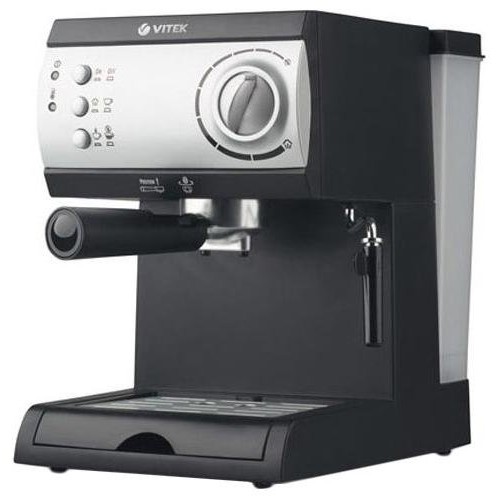 Кофеварка Vitek VT-1511 (BK) 1650Вт, давление 15 бар, резервуар для воды 1,5 л]