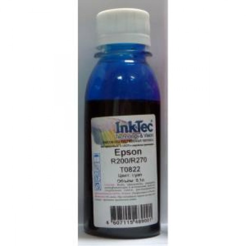Чернила Epson R270, E0010 (InkTec) T0822, Cyan, 0,1л