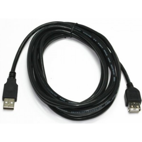 Кабель USB 2.0 Am - Af, 1.8m, Gembird удлинительный черный (CC-USB2-AMAF-6B)