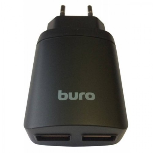 Сетевое зарядное устройство Buro MT001BL QC3.0,  2xUSB,  2.4A,  черный