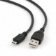 Кабель USB 2.0 Am-microBm 5P  1м Gembird, черный, пакет (CC-mUSB2-AMBM-1M)