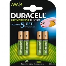 Аккумулятор Duracell  AAA (850 mAh) NiMH HR03-4BL предзаряженные, 4шт