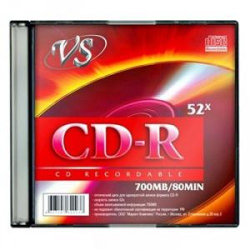 Диск CD-R VS 700Mb 52x, Slim Case, 1 шт (VSCDRSL01)